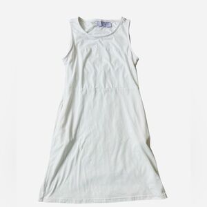 Athletic White Midi Dress with Pockets